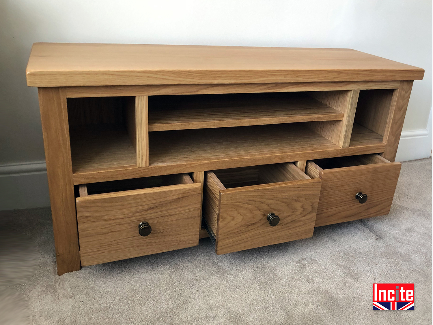 Handcrafted Bespoke Oak Television Incite Interiors